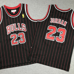 Youth Size #23 Michael Jordan Chicago Bulls Jersey Name Number All Stitched Black