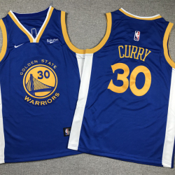Youth Size Stephen Curry GolDen State Warriors Jersey Name Number All Stitched Blue