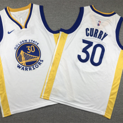Youth Size Stephen Curry GolDen State Warriors Jersey Name Number All Stitched White