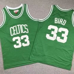 Youth Size Larry Bird Boston Celtics Jersey Name Number All Stitched Green