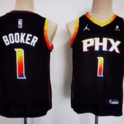 Youth Size Devin Booker Phoenix Suns Jersey Name Number All Stitched Black