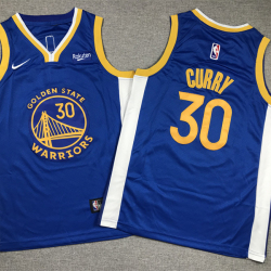 Youth Size Stephen Curry GolDen State Warriors Jersey Name Number All Stitched Blue