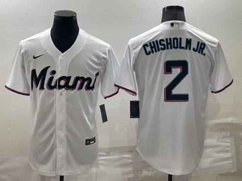 Miami Marlins Jazz Chisholm Jr.  Baseball JERSEY white