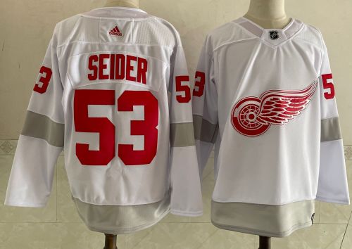 Detroit Red Wings Mortiz Seider Hockey  JERSEY