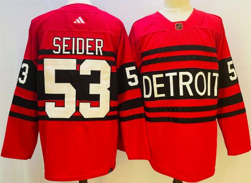 Detroit Red Wings Mortiz Seider Hockey  JERSEY