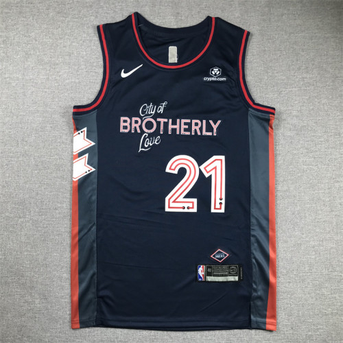2024 City Edition Vintage Philadelphia 76ers Sixers  Joel Embiid basketball jersey