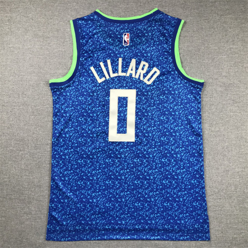 Milwaukee Bucks Damian Lillard basketball jersey Blue