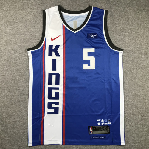 Sacramento Kings De'Aaron Fox basketball jersey Blue
