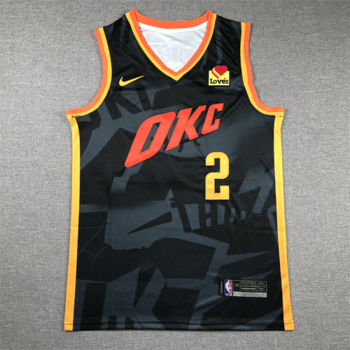 2024 City Edition Vintage Oklahoma City Thunder Shai Gilgeous-Alexander basketball jersey