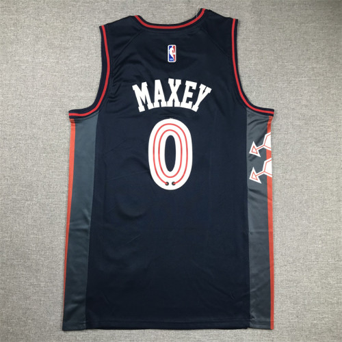 2024 City Edition Vintage Philadelphia 76ers Sixers Tyrese Maxey basketball jersey