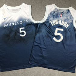 Youth Size Minnesota Timberwolves Anthony Edwards Jersey Name Number All Stitched