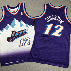 Youth Size john stockton utah jazz Jersey Name Number All Stitched Purple
