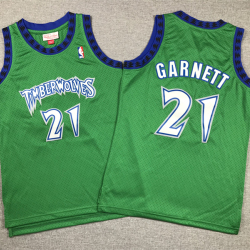 Youth Size Kevin Garnett Timberwolves Jersey Retro Vintage Jersey Name Number All Stitched Green