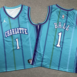Youth Size LaMelo Ball Charlotte Hornets Jersey Name Number All Stitched Blue