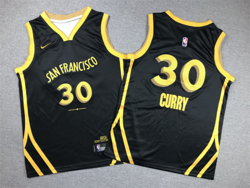 Youth Size Stephen Curry Golen State Warriors Jersey Name Number All Stitched Black