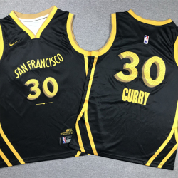Youth Size Stephen Curry Goden State Warriors Jersey Name Number All Stitched Black