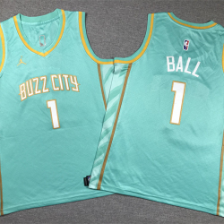 Youth Size LaMelo Ball Charlotte Hornets Jersey Name Number All Stitched Green