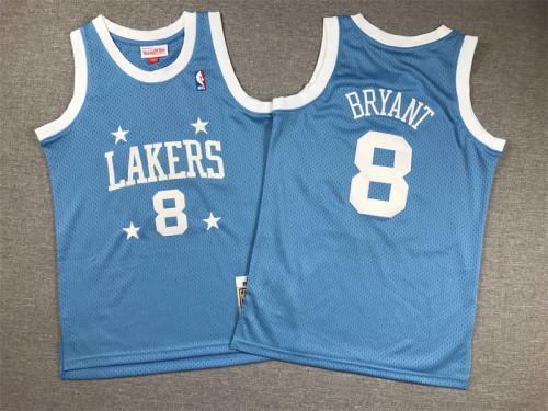 Youth Size Kobe Bryant Los Angeles Lakers Jersey Name Number All Stitched Blue