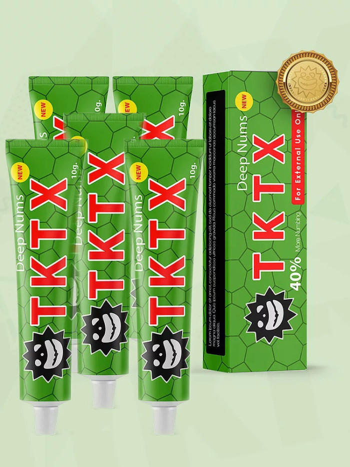 5 Tubes Green 40% TKTX Numbing Cream