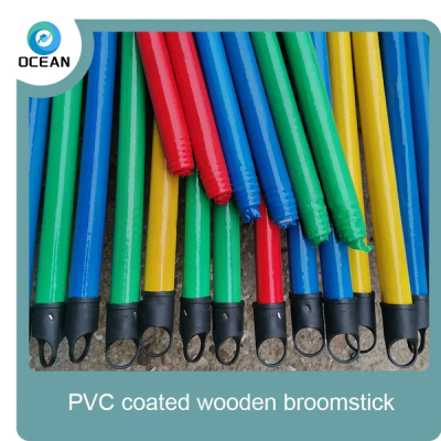 China PVC coated wood cleaning eucalyptus wooden handle mop