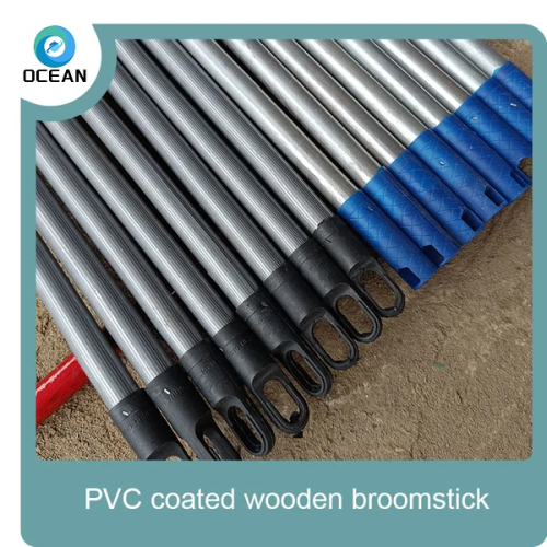 PVC coated handle broom wooden stick mop handle broom stick wooden handle