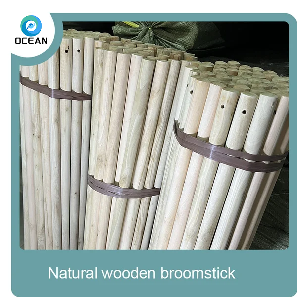High Quality Natural Polished Wooden Broom Handle for large broom