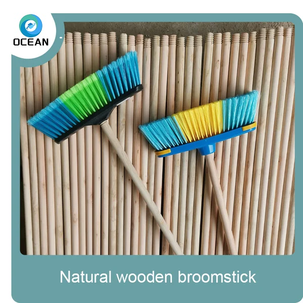 High quality Hardwood Broom Handle with Italian screw dome end wooden mop sticks