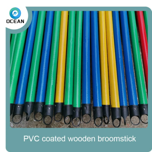 Cleaning Indoor outdoor colorful plastic cover wooded stick brooms in brooms and mops