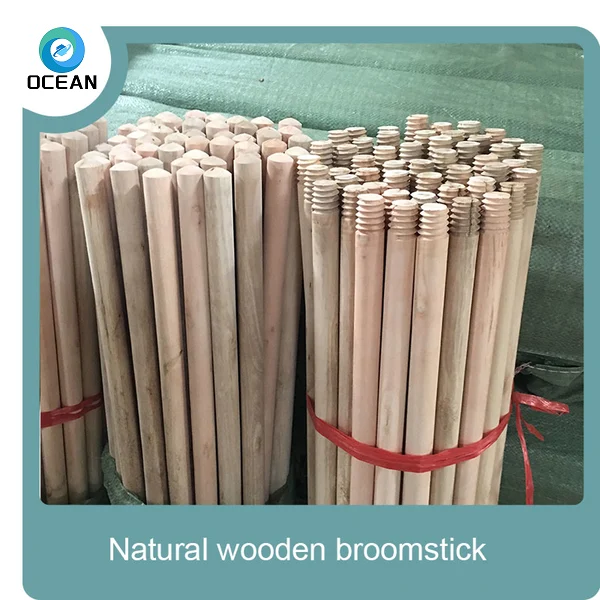 Eucalyptus wood 6 foot wooden broom handle with Mexican screw