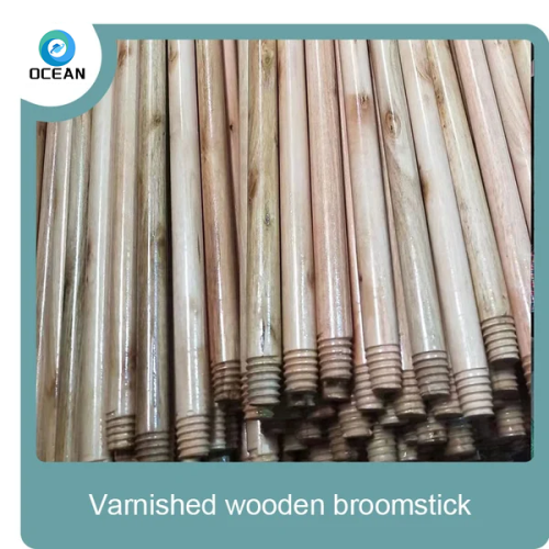 Manufacture Factory Making Cleaning Wooden Varnished Broomstick