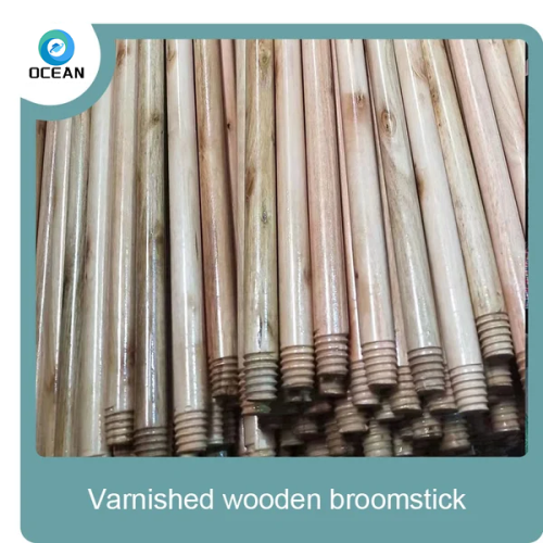 48″ Broom Handles Wooden Varnished with Italian thread