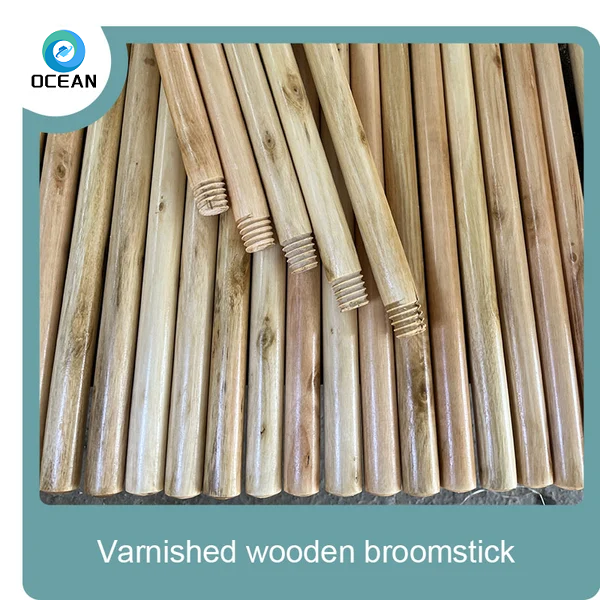 Household Eucalyptus Wood Painted Wooden Sticks Varnished 25mm wooden broom handles