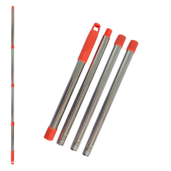 Wholesale Aluminum Extendable Flat Mop Handle Iron Stainless Steel Broom Handle Metal Spray Spin Mop Stick Plastic Broom Stick