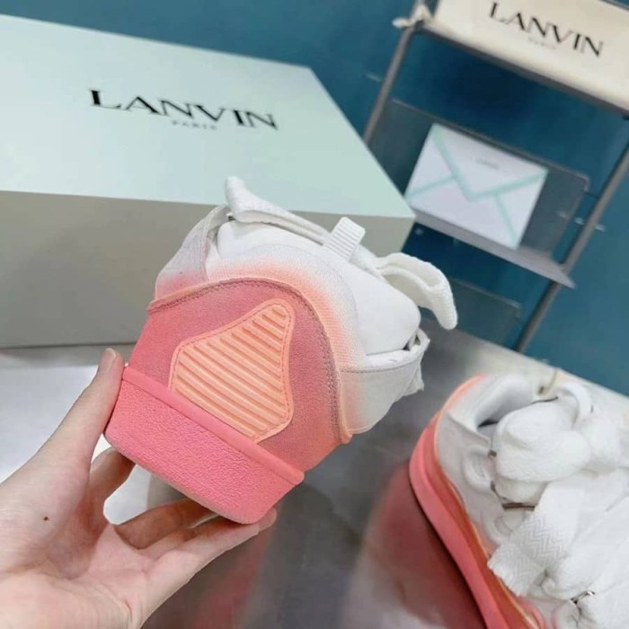 Lanvin Leather Curb sneakers Pink White