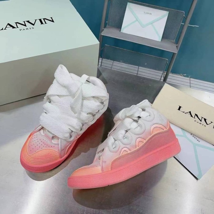 Lanvin Leather Curb sneakers Pink White
