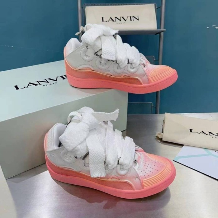 Lanvin Leather Curb sneakers Pink White