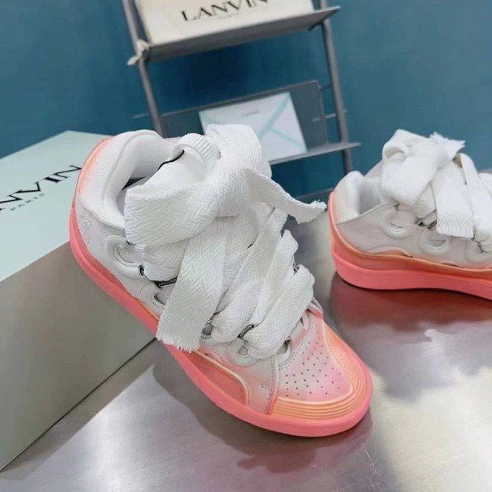 Lanvin Leather Curb sneakers Pink White