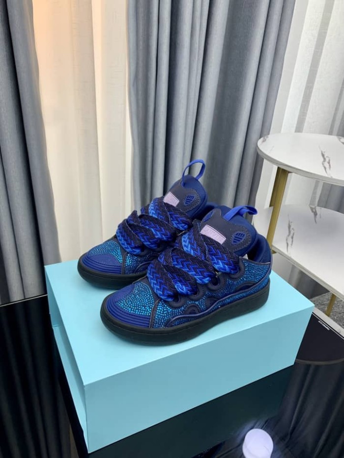 Lanvin Curb Sneakers Rhinestones Majorelle Blue
