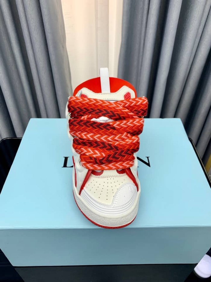 Lanvin Leather Curb sneakers White Red