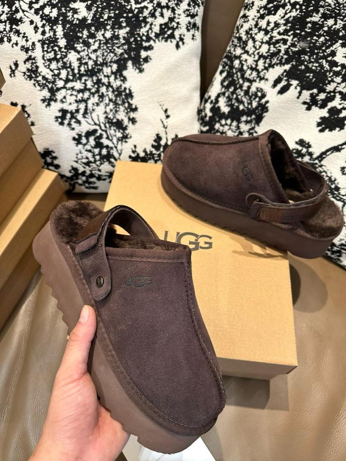 UGG Abrasion-Resistant Wrap-toe Slippers Women's Chocolate