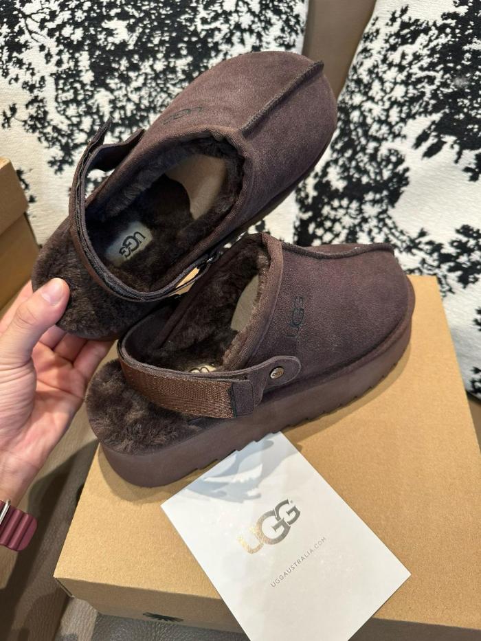 UGG Abrasion-Resistant Wrap-toe Slippers Women's Chocolate