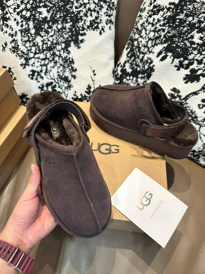 UGG Abrasion-Resistant Wrap-toe Slippers Women's Chocolate