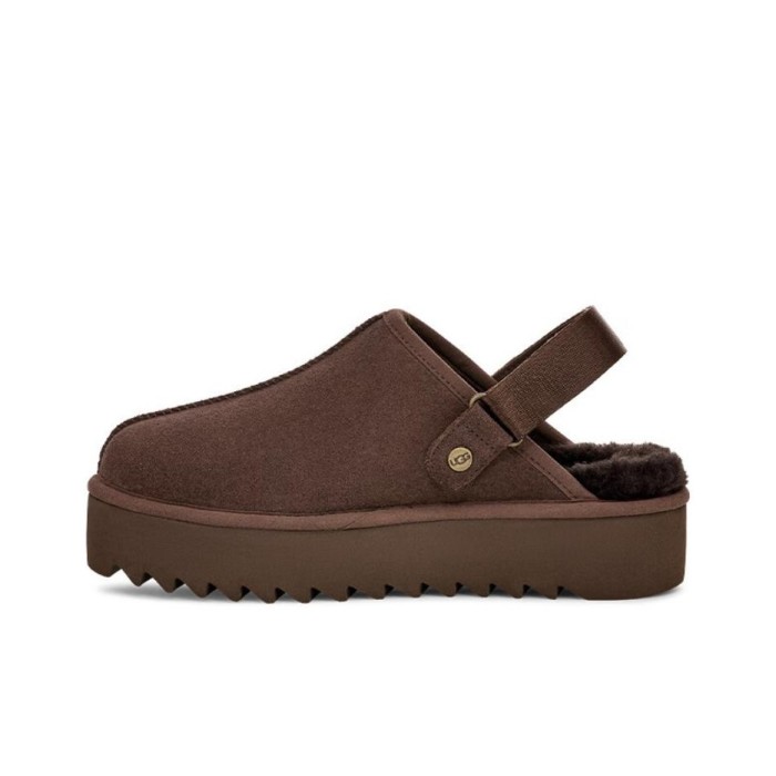 UGG Abrasion-Resistant Wrap-toe Slippers Women's Chocolate