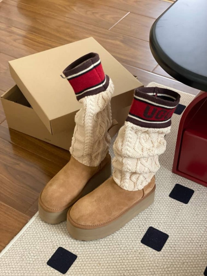 UGG Classic Sweater Letter Boot Chestnut (Women's)