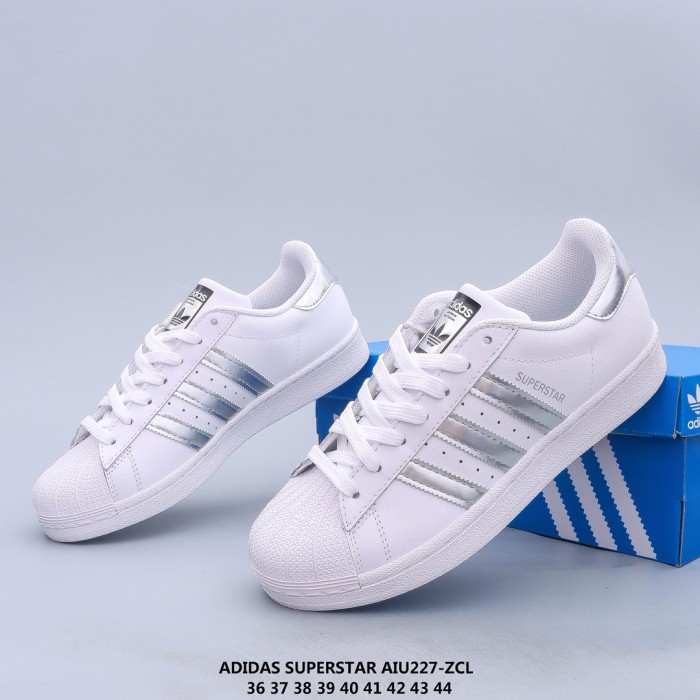 adidas Superstar White Silver Metallic