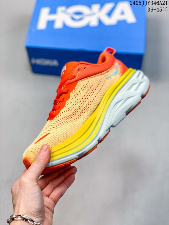 Hoka One One Bondi 8 Puffin's Bill Orange Amber Yellow