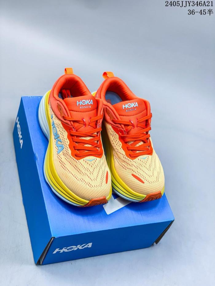 Hoka One One Bondi 8 Puffin's Bill Orange Amber Yellow