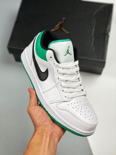 Jordan 1 Low White Lucky Green Black