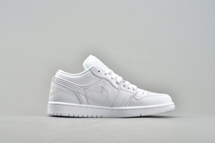 Jordan 1 Low Triple White Tumbled Leather