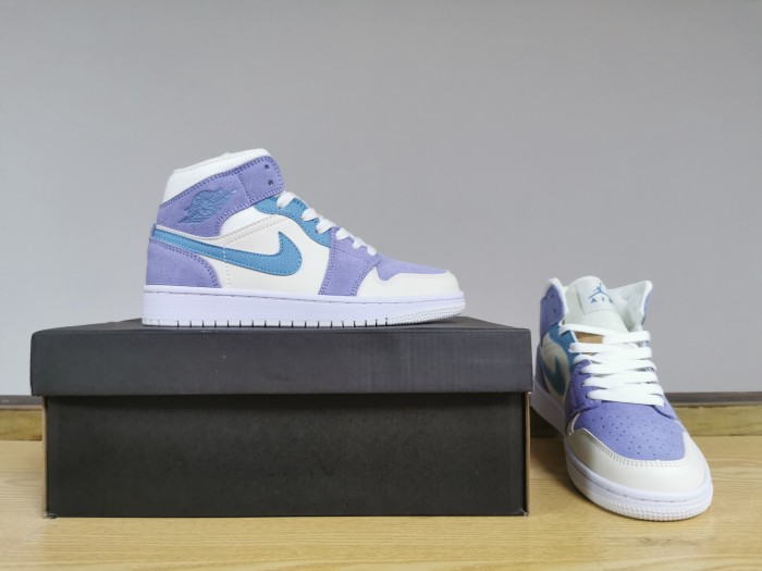 Jordan 1 Mid Purple Aqua